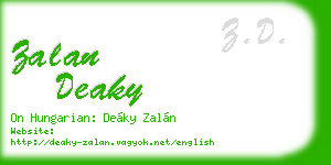 zalan deaky business card