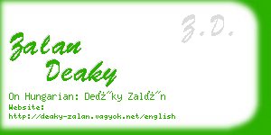 zalan deaky business card